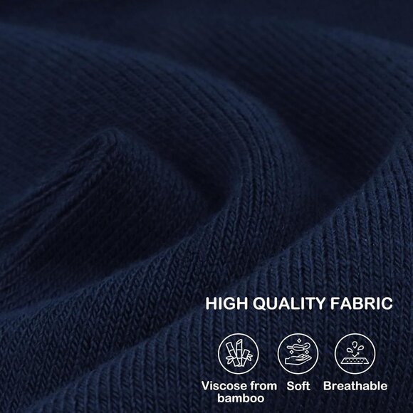 Women 5 Pairs Navy Blue Crew Thin Ankle Height Anti Odor Soft Ankle Socks - Picture 3 of 6